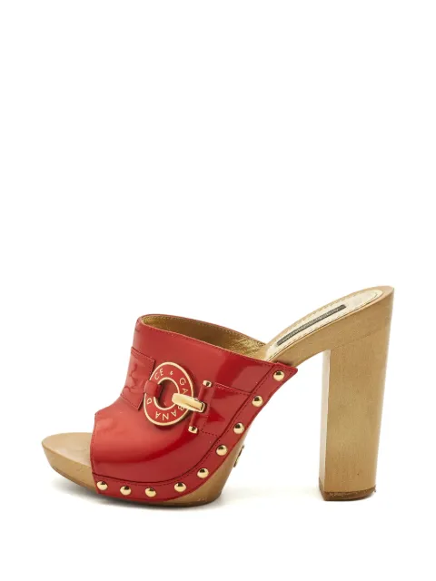 Dolce & Gabbana Pre-Owned studded patent-leather sandals Red 1322864