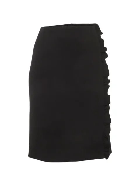 Louis Vuitton Pre-Owned frilled pencil skirt Black 1313480