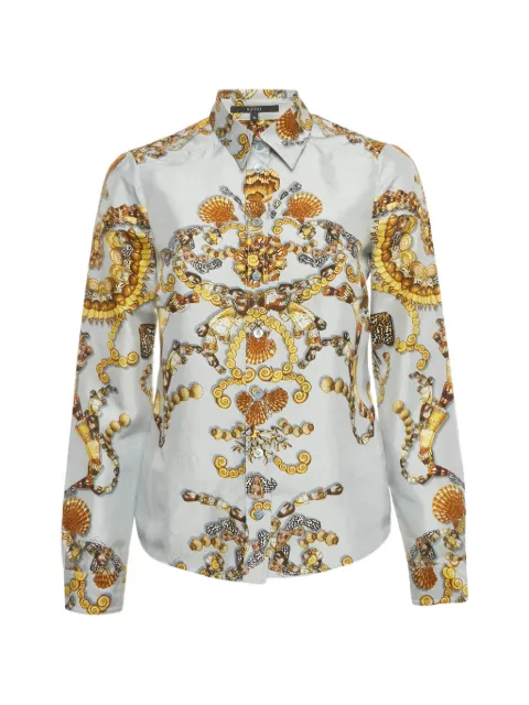 Gucci Pre-Owned shell-print silk shirt Grey 1314257