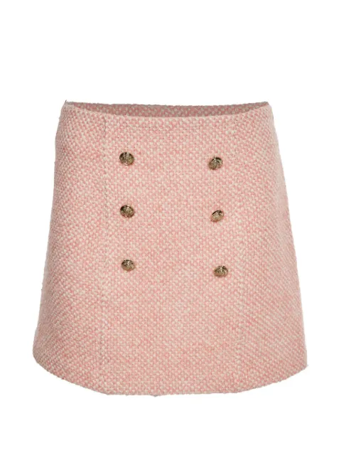 Maje tweed button-detail mini skirt Pink 1336234