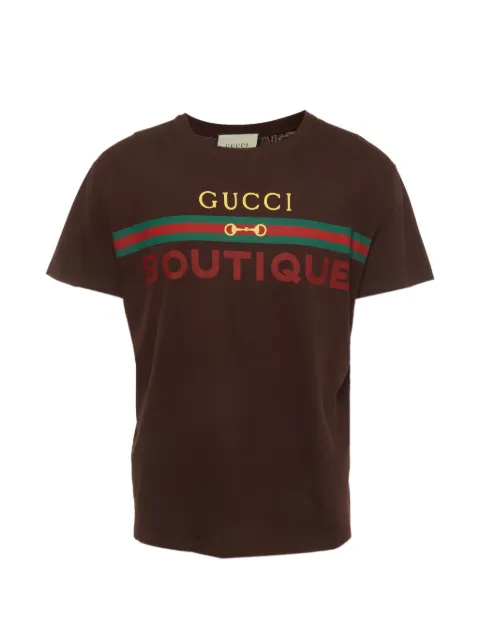 Gucci Pre-Owned graphic-print jersey T-shirt Brown 1344046