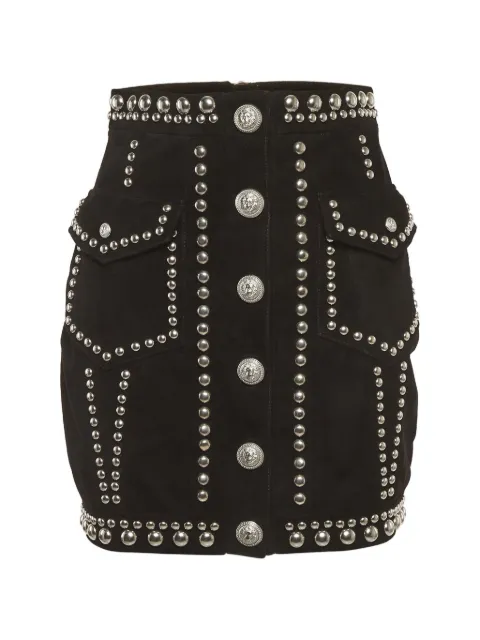 Balmain Pre-Owned studded mini skirt Black 1288535