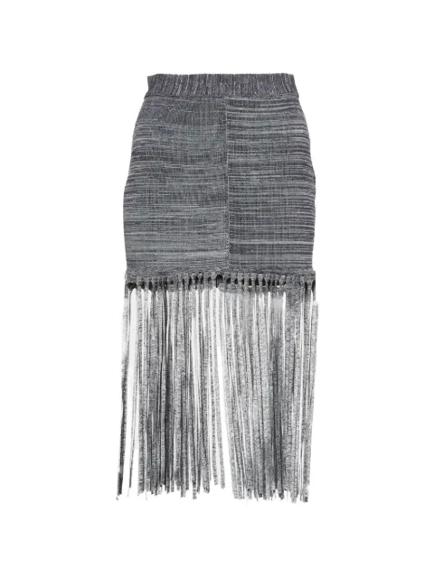Chloé Pre-Owned fringed knit mini skirt Blue 1295754