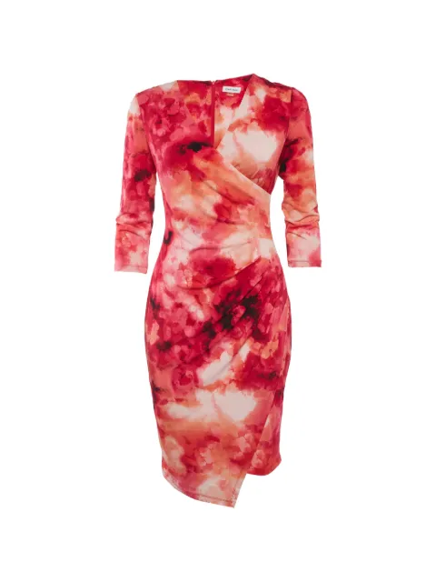 Calvin Klein floral-pattern asymmetric dress Red 1316478