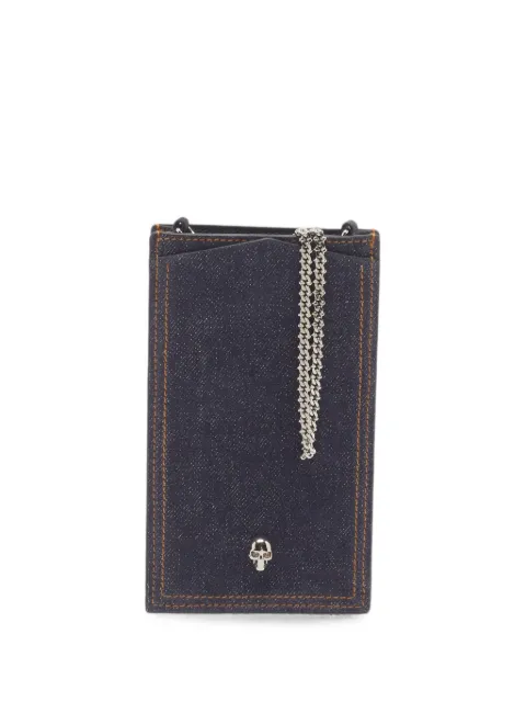 Alexander McQueen Pre-Owned Skull denim phone-case pouch Blue 1352961