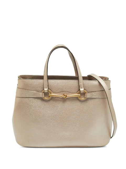 Gucci Pre-Owned Bright Bit horsebit tote bag Neutrals 1283076
