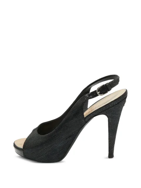 CHANEL Pre-Owned open-toe slingback-strap pumps Black 1268585