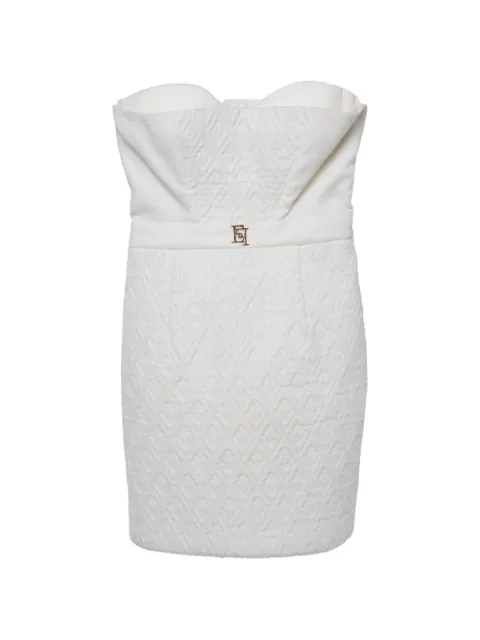 Elisabetta Franchi quilted strapless mini dress White 1332508