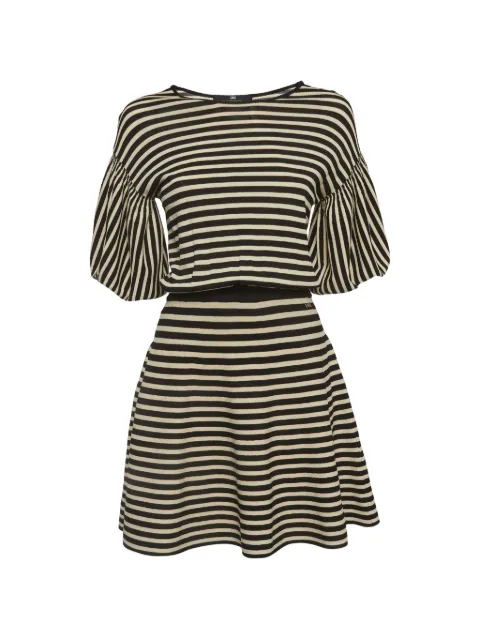 Elisabetta Franchi striped knit flared dress Black 1293721