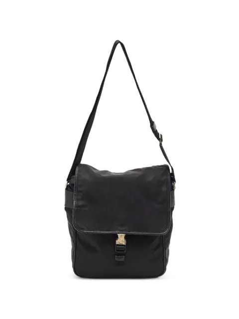 Prada Pre-Owned Saffiano-leather flap messenger bag Black 1348124