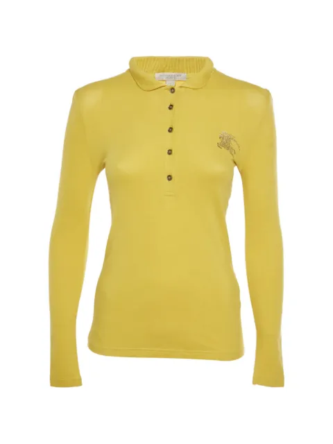Burberry Pre-Owned embellished-logo polo shirt Yellow 1324386