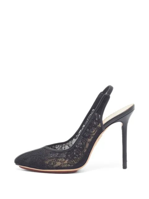 Charlotte Olympia lace slingback pumps Black 1318548