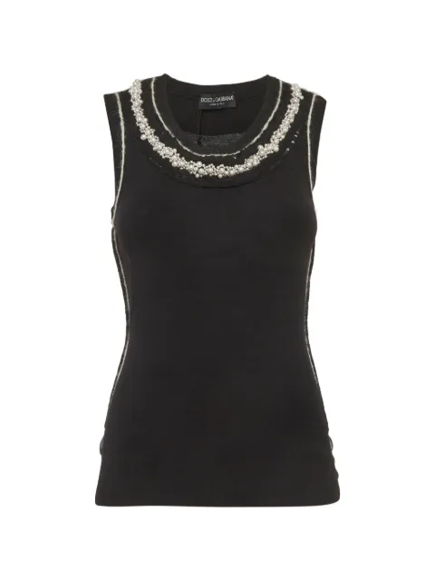 Dolce & Gabbana Pre-Owned beaded knit vest Black 1292275