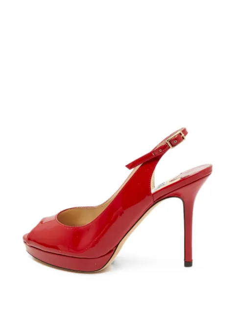 Jimmy Choo Pre-Owned Clue peep-toe slingback pumps Red 1349938