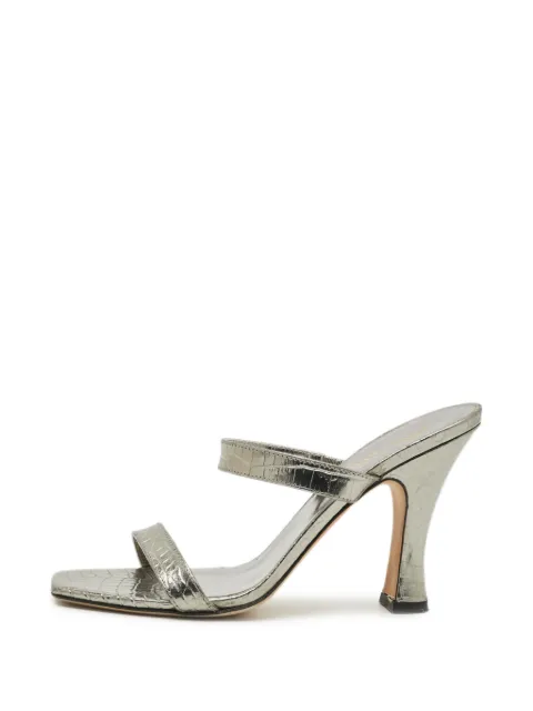 Paris Texas croc-embossed open-toe sandals Silver 1312665
