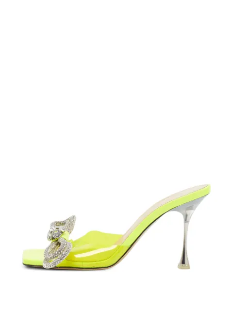 MACH & MACH Double Bow crystal-embellished sandals Green 1349961