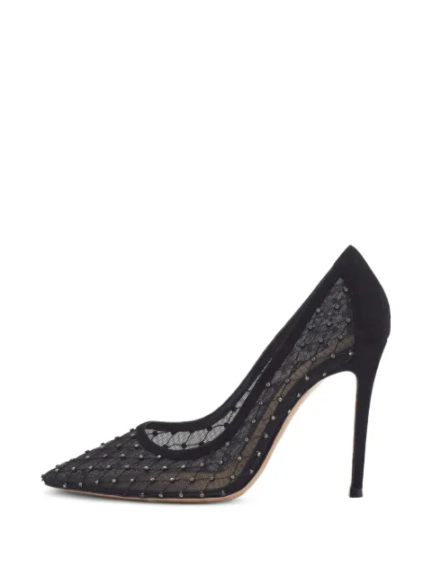 Gianvito Rossi crystal-embellished heeled pumps Black 1357974