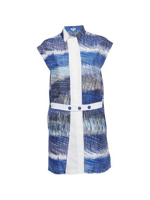 Kenzo Pre-Owned abstract-print mini shirt dress Blue 1302244