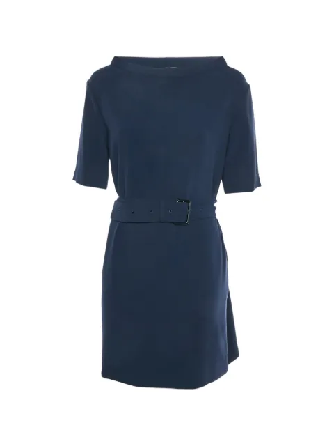 Burberry Pre-Owned belted crepe mini dress Blue 1318953