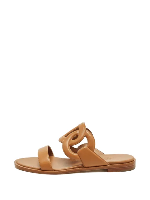 Hermès Pre-Owned Lagune interlocking-link sandals Brown 1317093