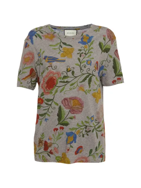 Gucci Pre-Owned floral-print T-shirt Grey 1303249