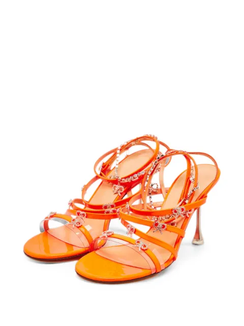 MACH & MACH Camille crystal-embellished sandals Orange 1330976