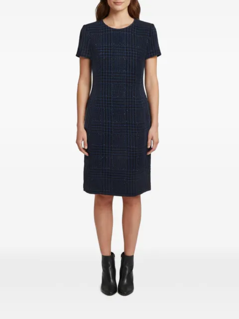 Escada Pre-Owned checkered tweed dress Blue 1347732