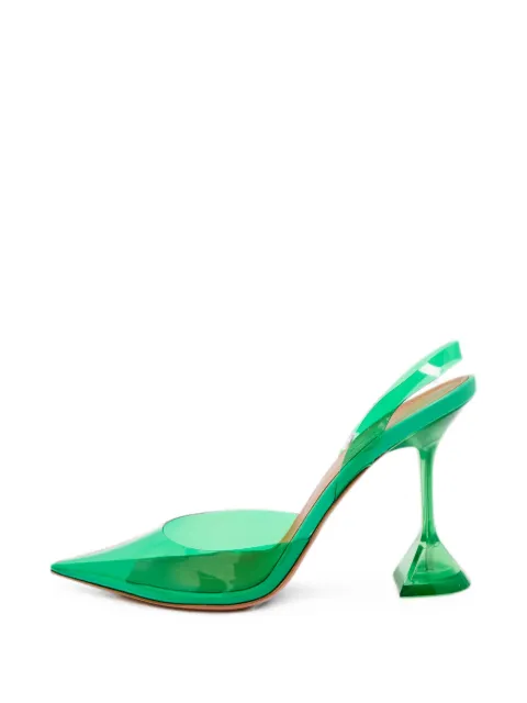 Amina Muaddi Holli Glass pointed-toe pumps Green 1316720