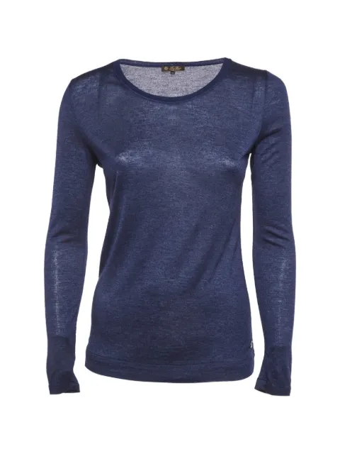 Louis Vuitton Pre-Owned crew-neck long-sleeve T-shirt Blue 1300331