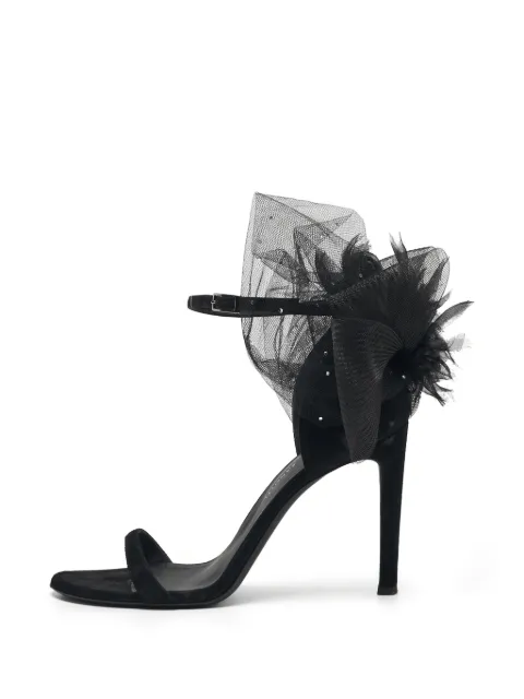 Giuseppe Zanotti Vintage tulle-embellished sandals Black 1281212