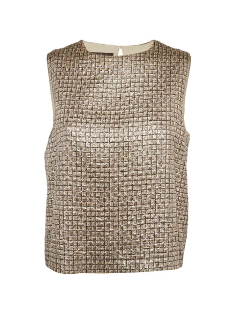 Max Mara jacquard sleeveless top Gold 1302202