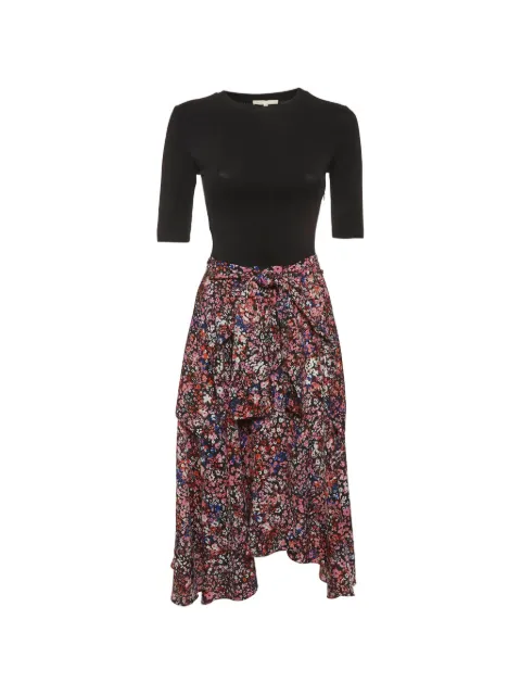 Maje floral-print tiered midi dress Black 1309807