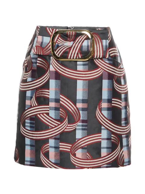 Emporio Armani Pre-Owned geometric-pattern mini skirt Grey 1328622
