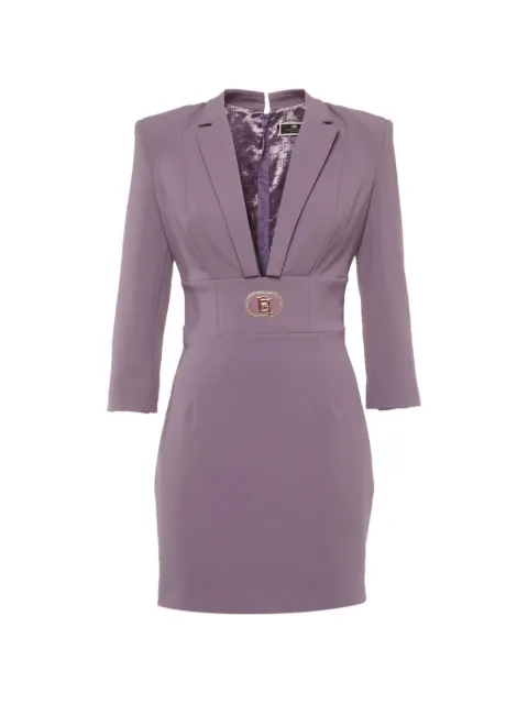 Elisabetta Franchi V-neck crepe mini dress Purple 1316437