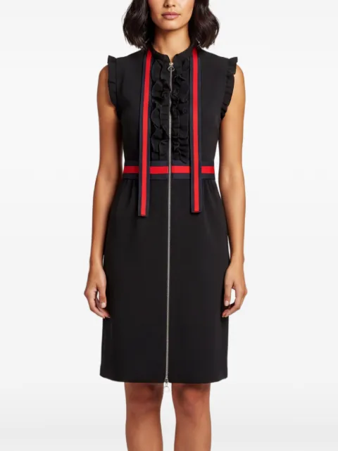 Gucci Pre-Owned ruffle-detail midi dress Black 1342349