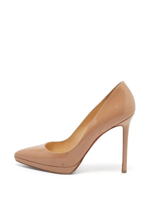 Christian Louboutin Pre-Owned Pigalle Plato leather platform pumps Neutrals 1349905