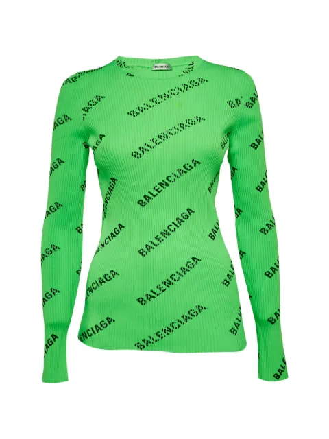 Balenciaga Pre-Owned logo-print sweater Green 1270886