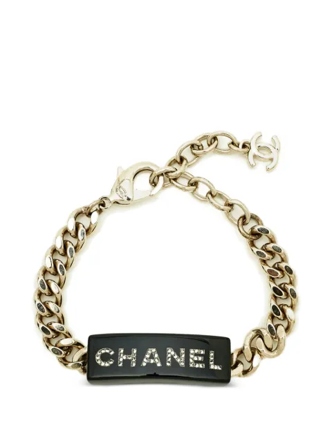 CHANEL Pre-Owned crystal-embellished bracelet Gold 1308784