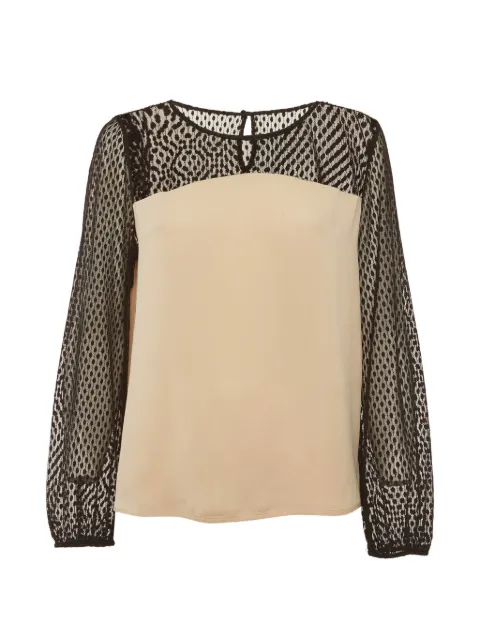 Diane Von Furstenberg Vintage lace-panel long-sleeved blouse Neutrals 1280397