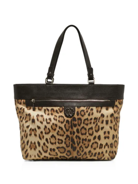 Roberto Cavalli Vintage leopard-print top-zip tote bag Brown 1267399