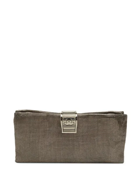 CHANEL Pre-Owned CC chainmail clutch bag Gold 1267879