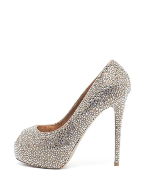 Le Silla crystal-embellished peep-toe pumps Silver 1320636