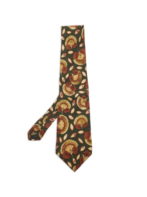 Fendi Pre-Owned floral-print silk tie Green 1280143