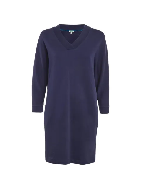 Kenzo Pre-Owned V-neck logo-print mini dress Blue 1288548