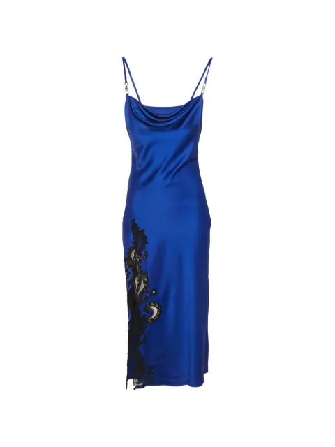 Versace Pre-Owned Barocco lace-detail dress Blue 1346547