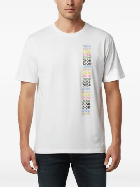 Christian Dior Pre-Owned logo-print crew-neck T-shirt White 1341279