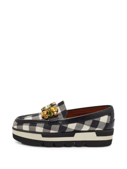 Dolce & Gabbana Pre-Owned crystal-embellished platform loafers Black 1342987