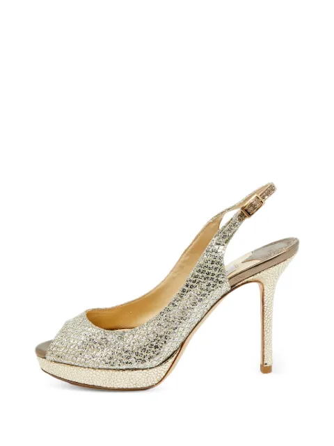 Jimmy Choo Pre-Owned Nova peep-toe heeled pumps Gold 1344638