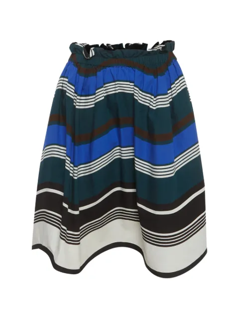Fendi Pre-Owned striped cotton midi skirt Green 1353362
