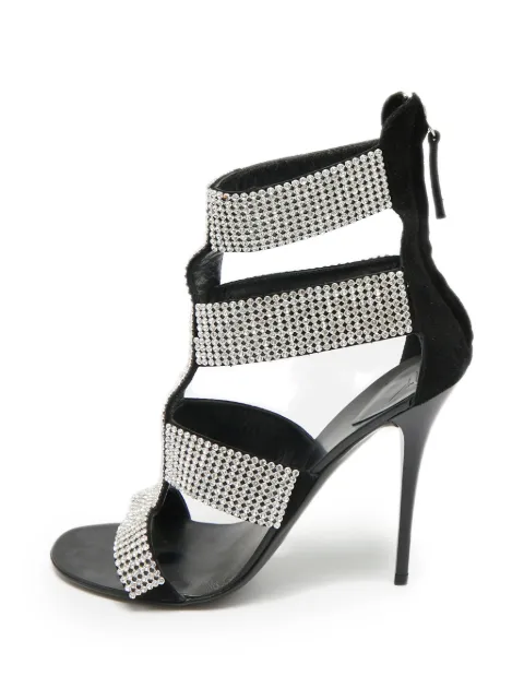 Giuseppe Zanotti Vintage crystal-embellished cage-style sandals Black 1288640